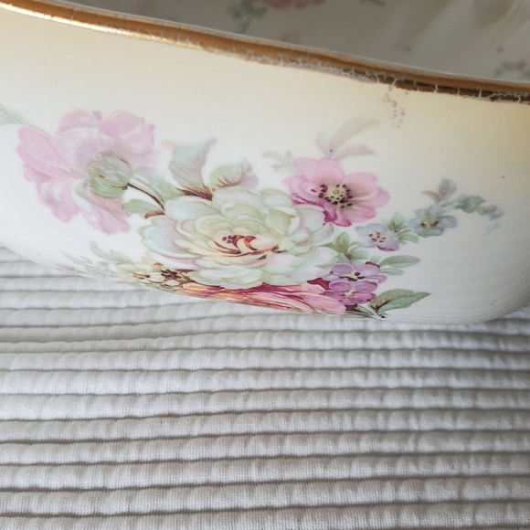 Olde Foley James Kent Ltd Staffordshire England Bowl Spoon Floral Chinese Rose - Picture 13 of 16